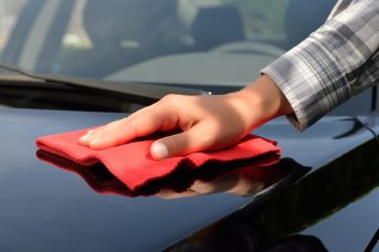 Car care - Polishing a black car